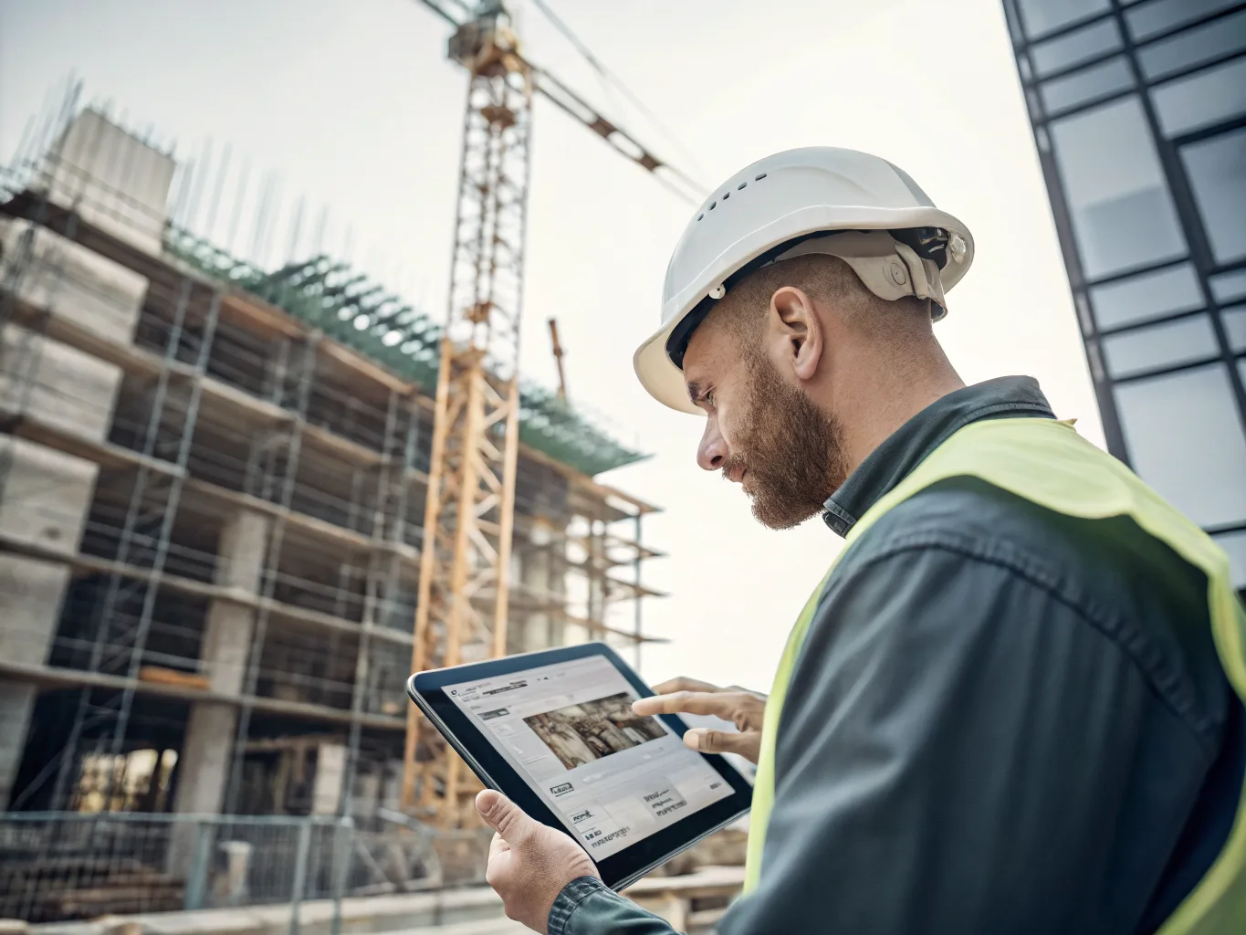 Architecte à son bureau avec plans